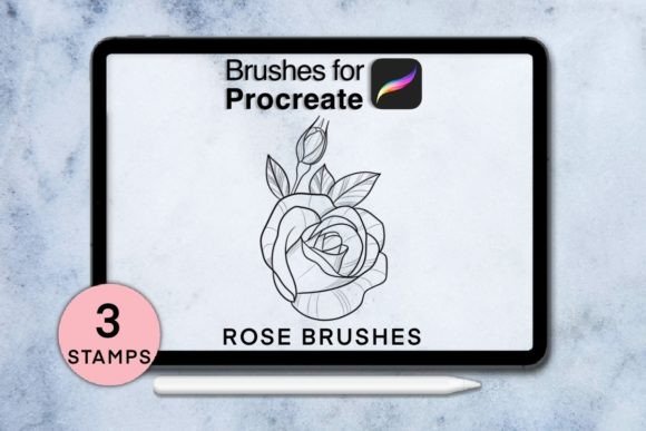 3 Rose Procreate Stamps Session 5
