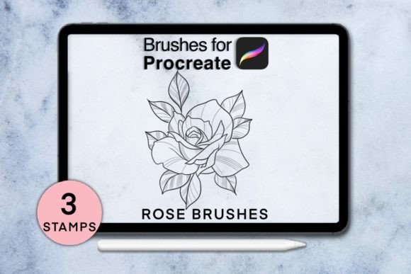 Elevating Digital Floral Design with 3 Rose Procreate Stamps Session 6