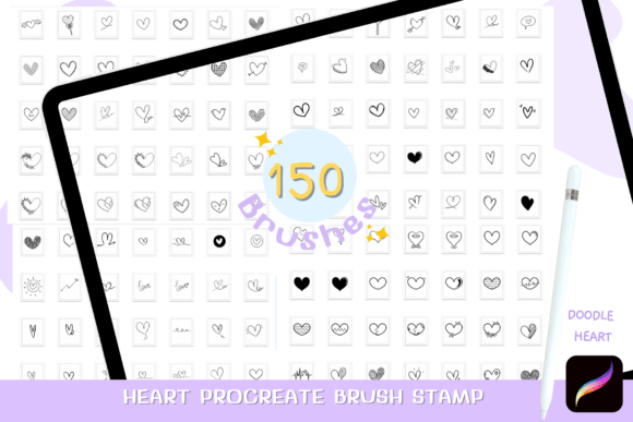 Enhancing Digital Illustration with the Procreate Brush Stamp Heart Collection