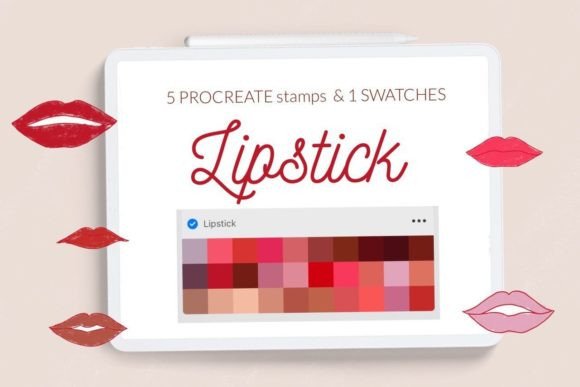 Evaluating Lipstick Procreate Makeup Lips Stamps for Digital Art
