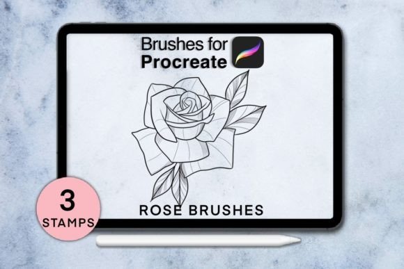 Integrating 3 Rose Procreate Stamps Session 4 into Your Digital Illustration Workflow