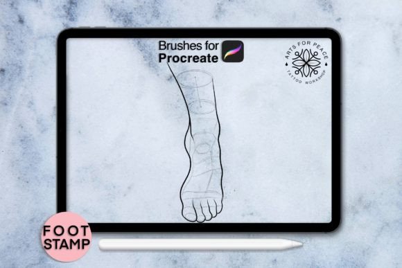 Mastering Digital Textures with Foot Procreate Stamp Graphic Session 9