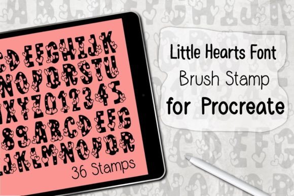 Streamline Your Digital Design Workflow with the Little Hearts Font Procreate Brush Set