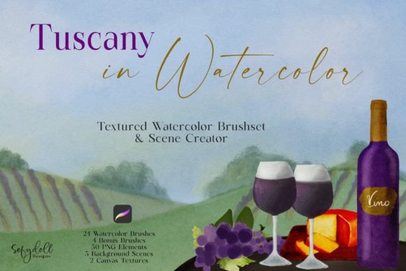Tuscany in Watercolor: A Digital Escape for Creative Storytelling